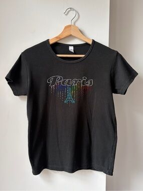 Paris Rhinestone Souvenir Baby Tee